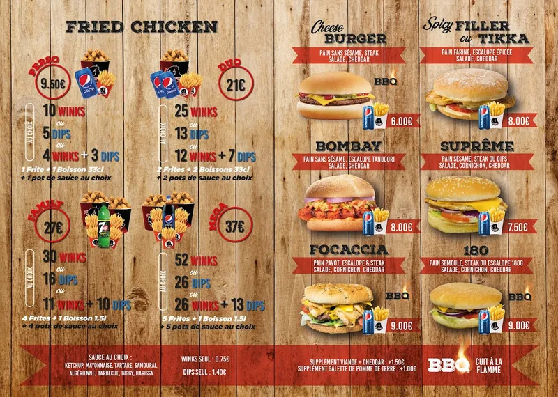 menu 0 of OFC Orléans Fried Chicken