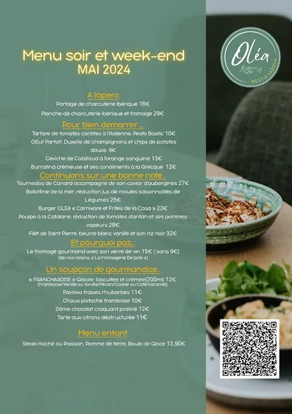 menu 0 of Oléa Resto'Jardin - Restaurant Mennecy