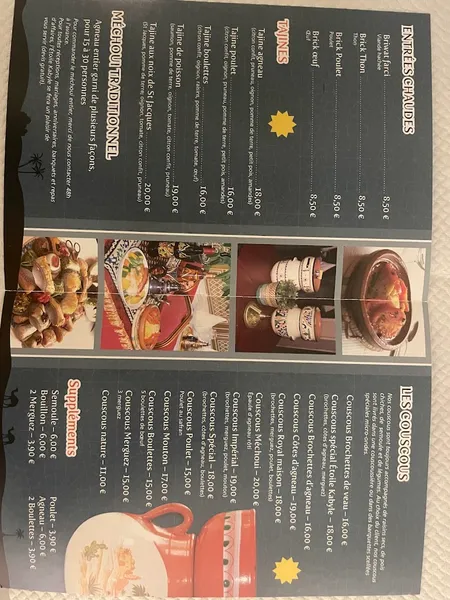 menu 0 of L'Etoile Kabyle