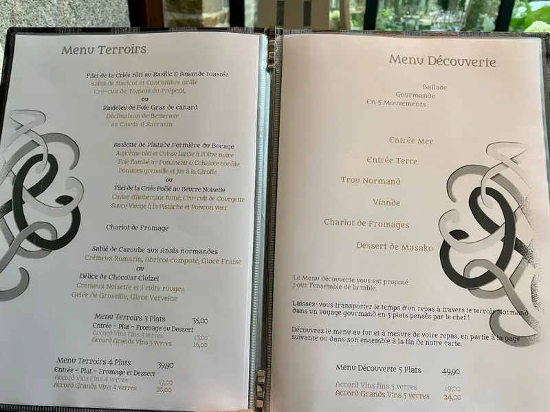 menu 0 of Manoir de la Pommeraie