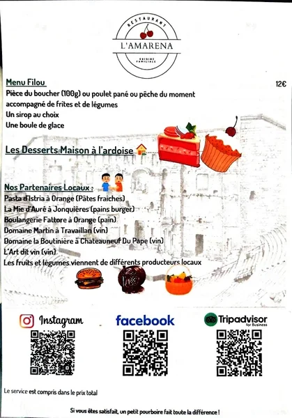 menu 2 of L'amarena