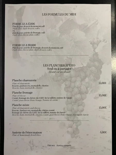 menu 1 of LE BISTROT DE CHATEAUNEUF