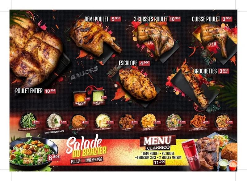 menu 0 of AU BRAZIER NANTERRE - Restaurant Poulet Braisé