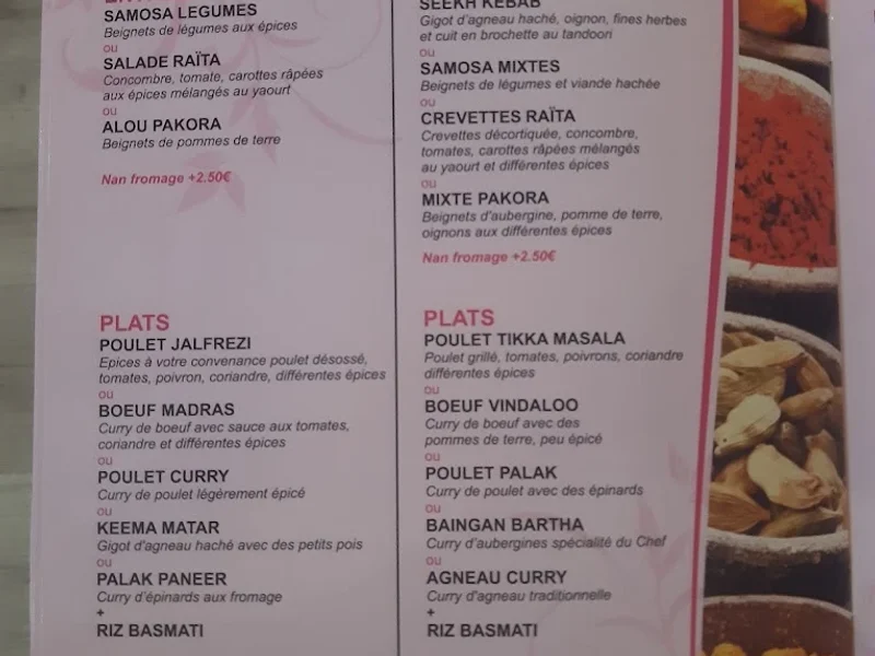 menu 0 of Jaipur