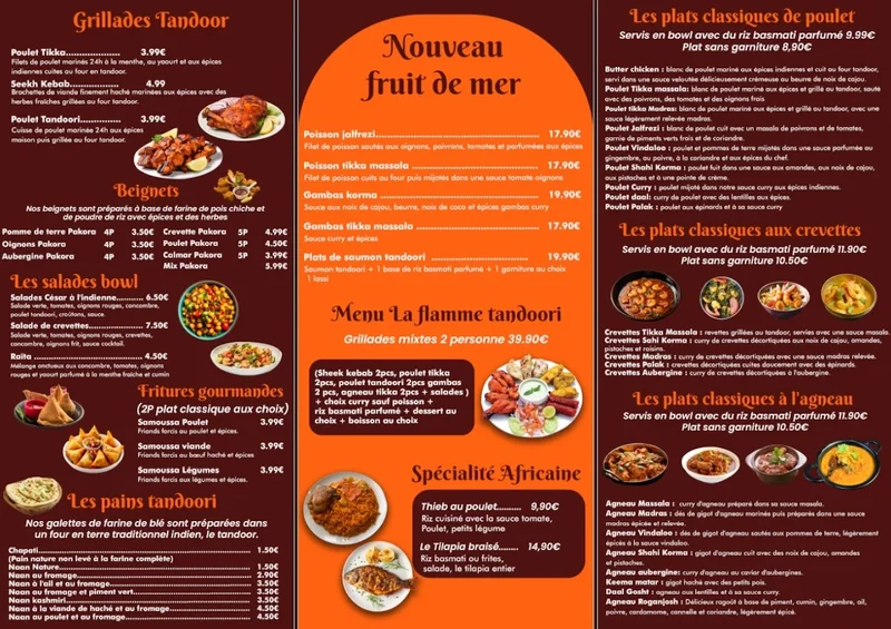 menu 0 of La Flamme Tandoori