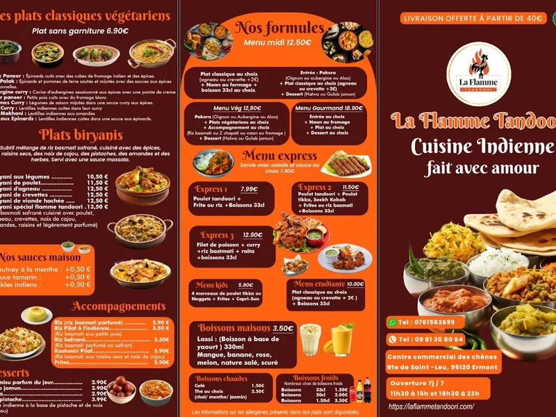 menu 1 of La Flamme Tandoori