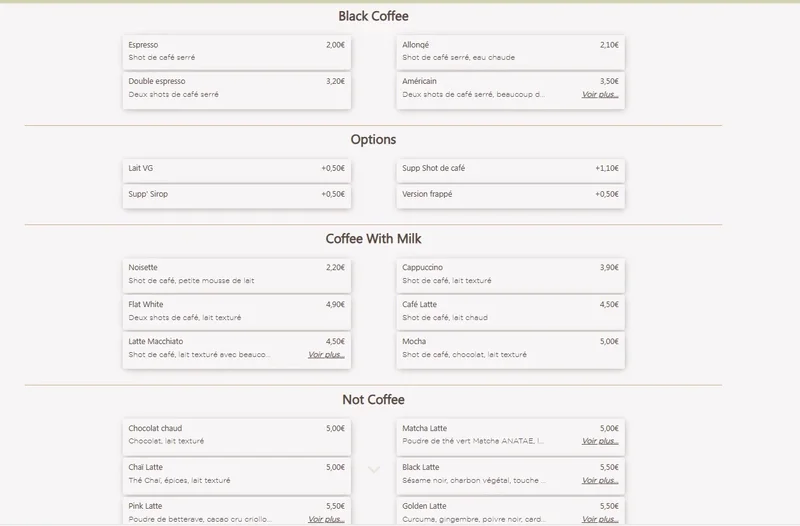 menu 0 of Blooming Café