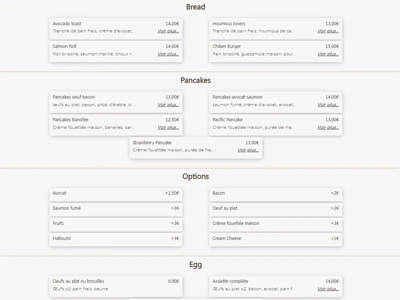 menu 1 of Blooming Café