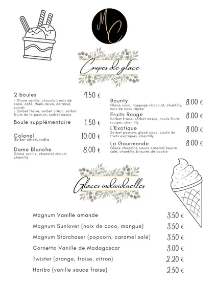 menu 2 of L'Atypique MC
