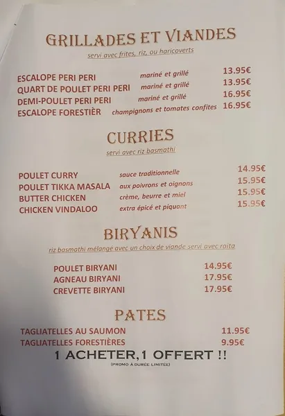 menu 0 of Sahara Restaurant