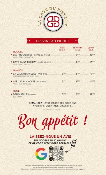 menu 1 of Le Coin du Bœuf - Steak House - Brasserie - Café