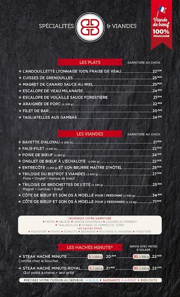 menu 2 of Le Coin du Bœuf - Steak House - Brasserie - Café