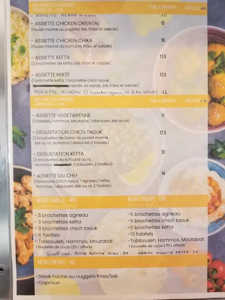 menu 1 of HOMS Grillades