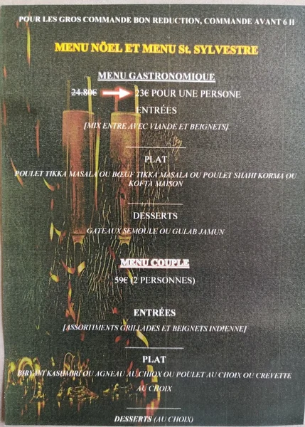 menu 0 of Restaurant Indien Le Rajistan