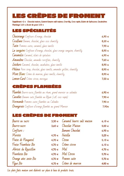 menu 2 of Les Années Folles - Crêperie