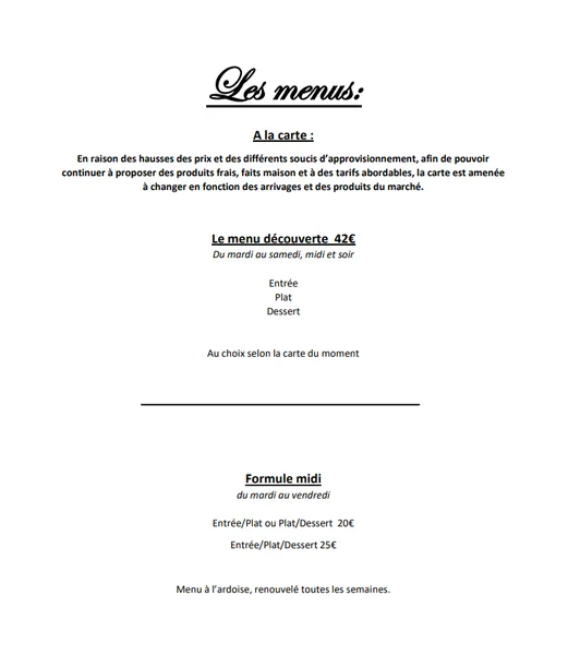 menu 0 of Le Gisèle