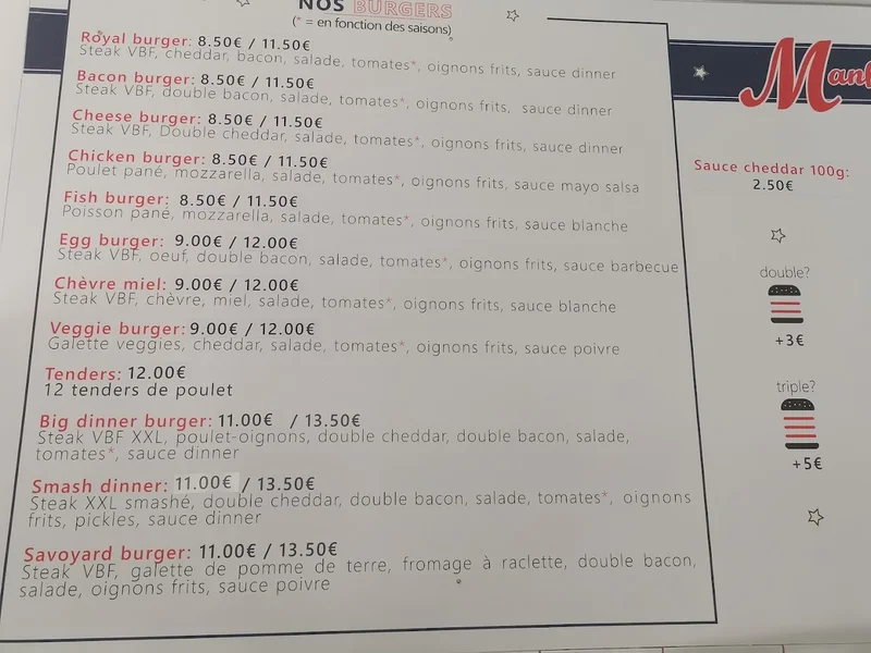 menu 1 of Manhattan Dinner