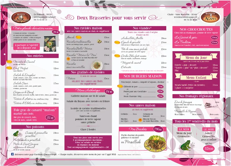 menu 1 of Brasserie La Queue de Cochon