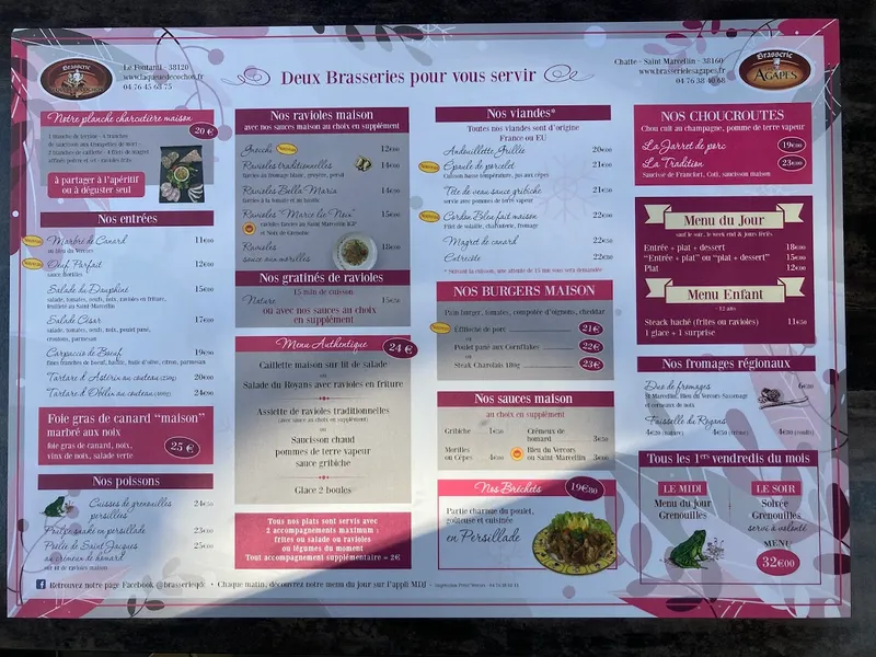 menu 2 of Brasserie La Queue de Cochon