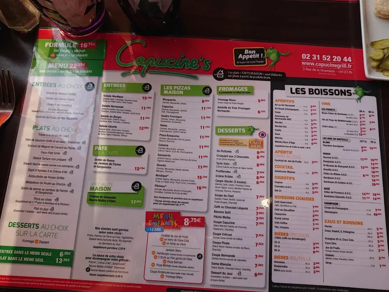 menu 1 of Capucine's Grill