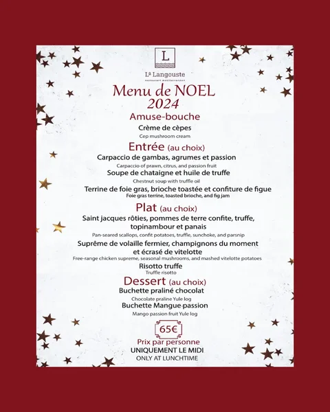 menu 0 of La Langouste