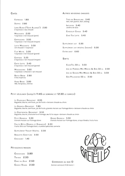 menu 0 of Café Bretelles - Krutenau, Strasbourg