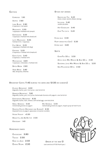 menu 1 of Café Bretelles - Krutenau, Strasbourg