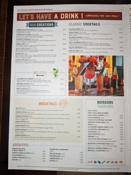 menu 0 of Au Bureau