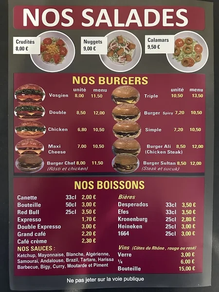menu 0 of Restaurant Chez Ali
