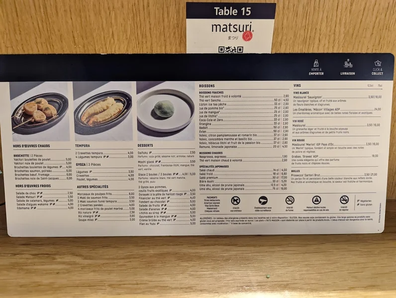 menu 0 of Matsuri Lyon Presqu'ile