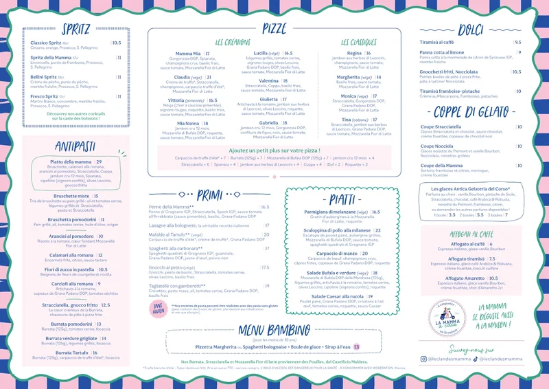 menu 0 of Monica - Le Clan des Mamma La Baule - Restaurant de plage