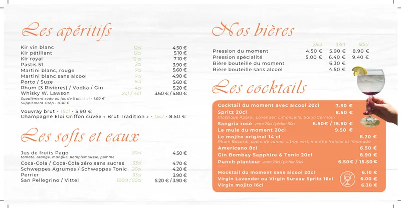 menu 1 of L' Embarcadère Blois - Restaurant