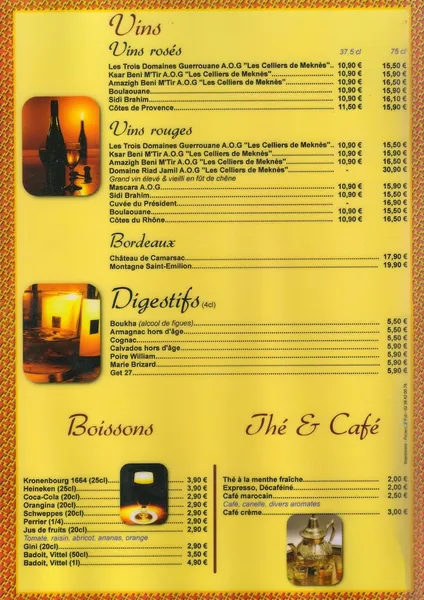 menu 2 of L'Orientale