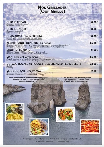 menu 1 of Restaurant La Rocha