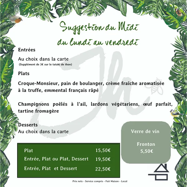 menu 0 of Jardin d'hiver - Restaurant Brest