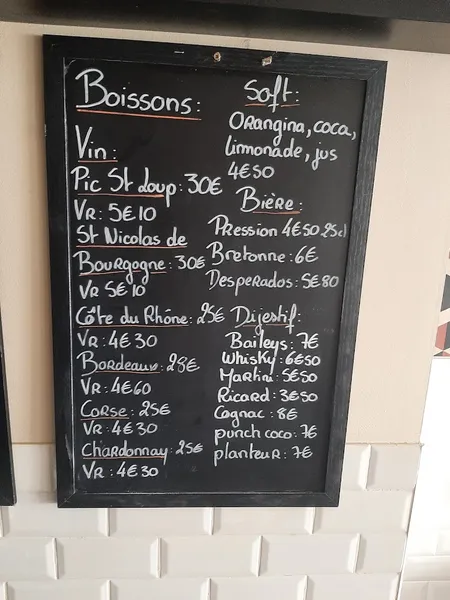 menu 0 of bistrot saint louis brest