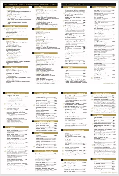 menu 1 of Restaurant Le Jardin d'Asie