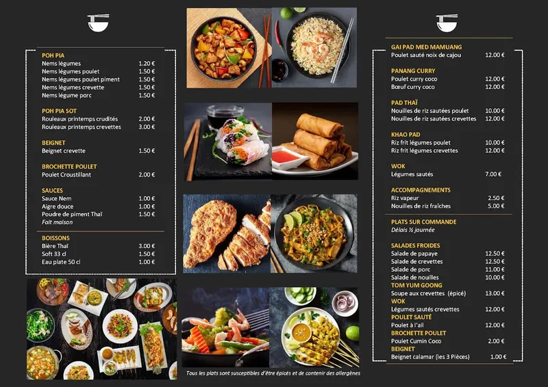 menu 0 of Chanchai - Cuisine Thaï à emporter