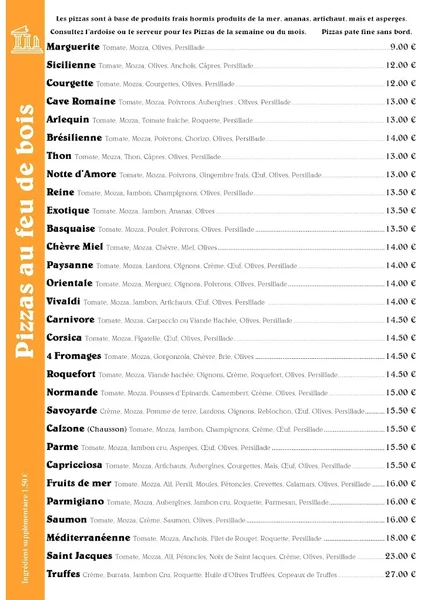 menu 2 of La Cave Romaine