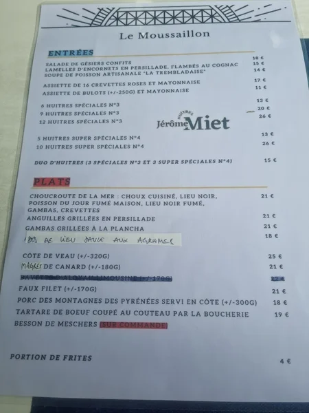 menu 0 of Le Moussaillon