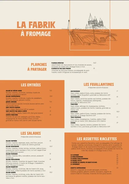 menu 1 of La FabriK à Fromage