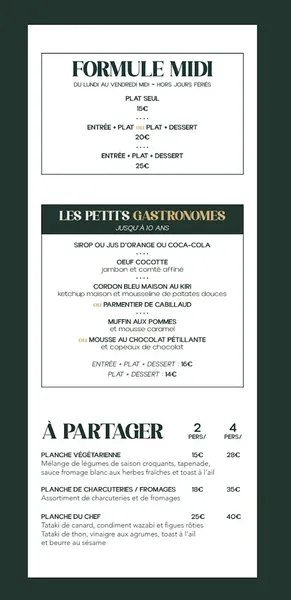 menu 1 of Rosière - L'Étang Gourmand
