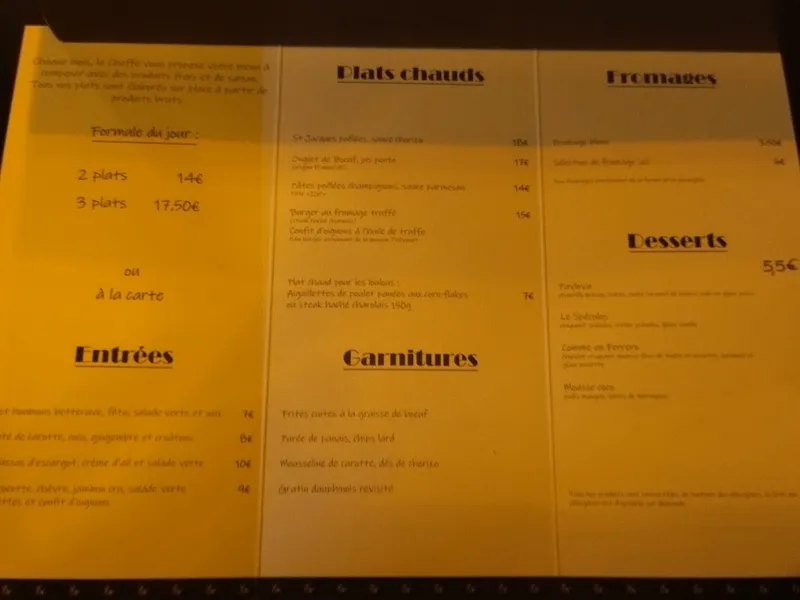 menu 0 of Restaurant les halles
