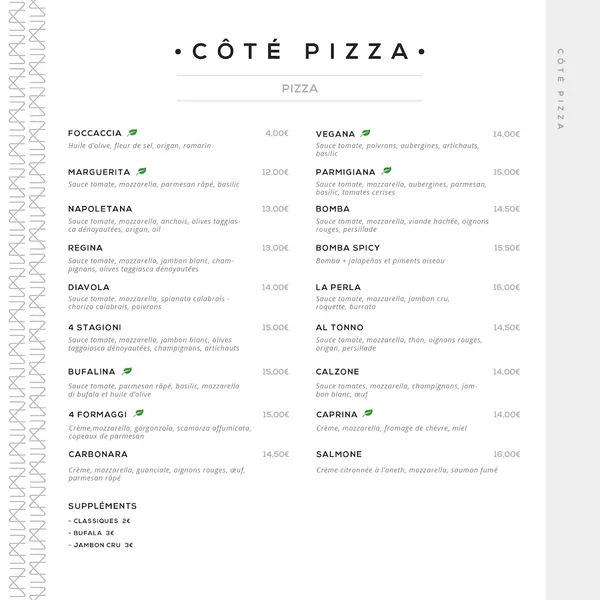 menu 0 of La Piazza