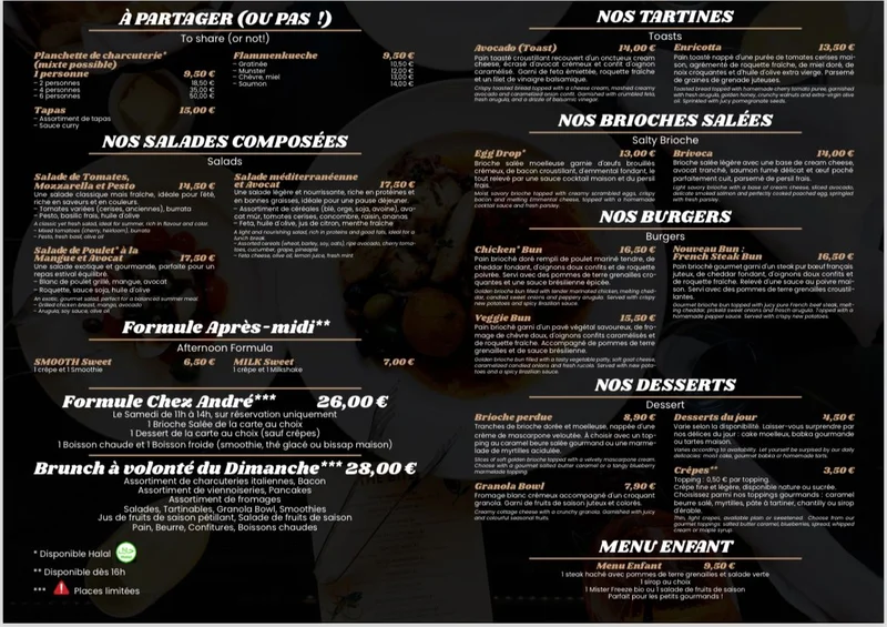 menu 0 of Chez André Mulhouse