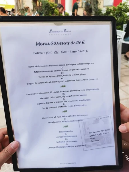 menu 0 of Les saveurs du Marché