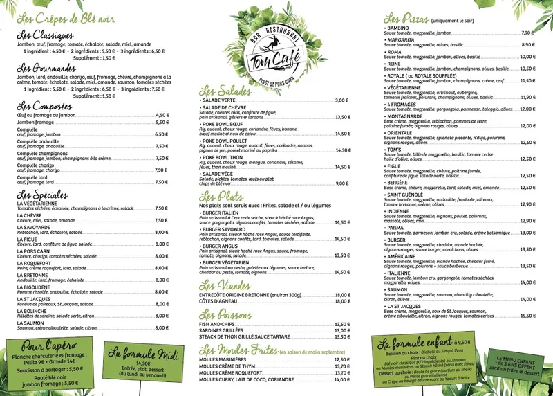 menu 0 of TomCafé
