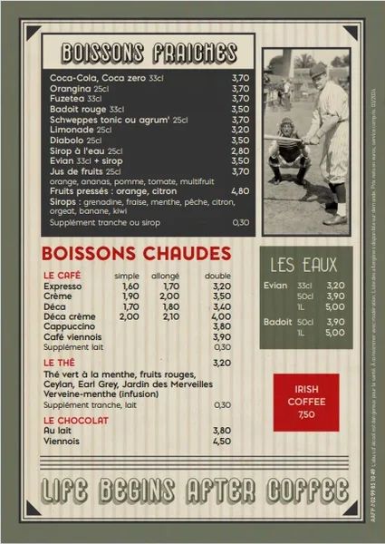 menu 1 of La Belle Équipe