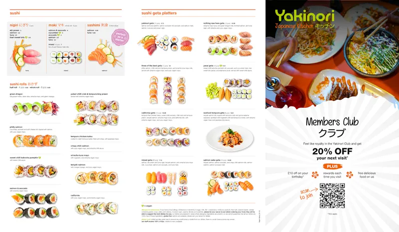 menu 1 of Yakinori - Selly Oak