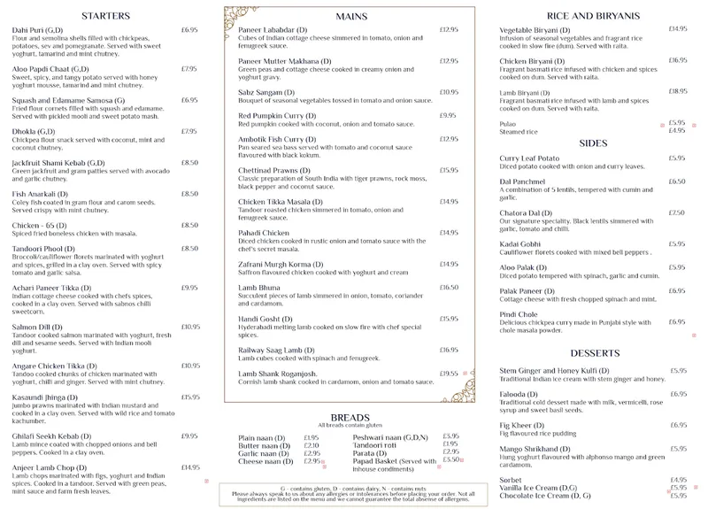 menu 1 of Chatora - Modern Indian Restaurant